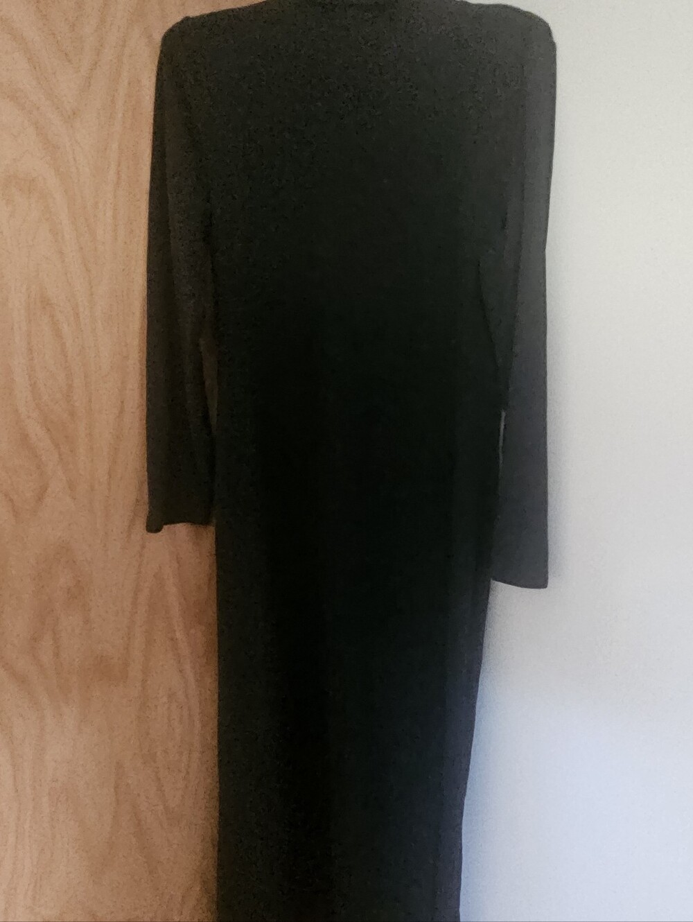 Classic Black Women's Faux Fur Long Sleeve Dress